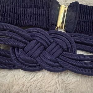 Vintage Navy Blue Braided Belt